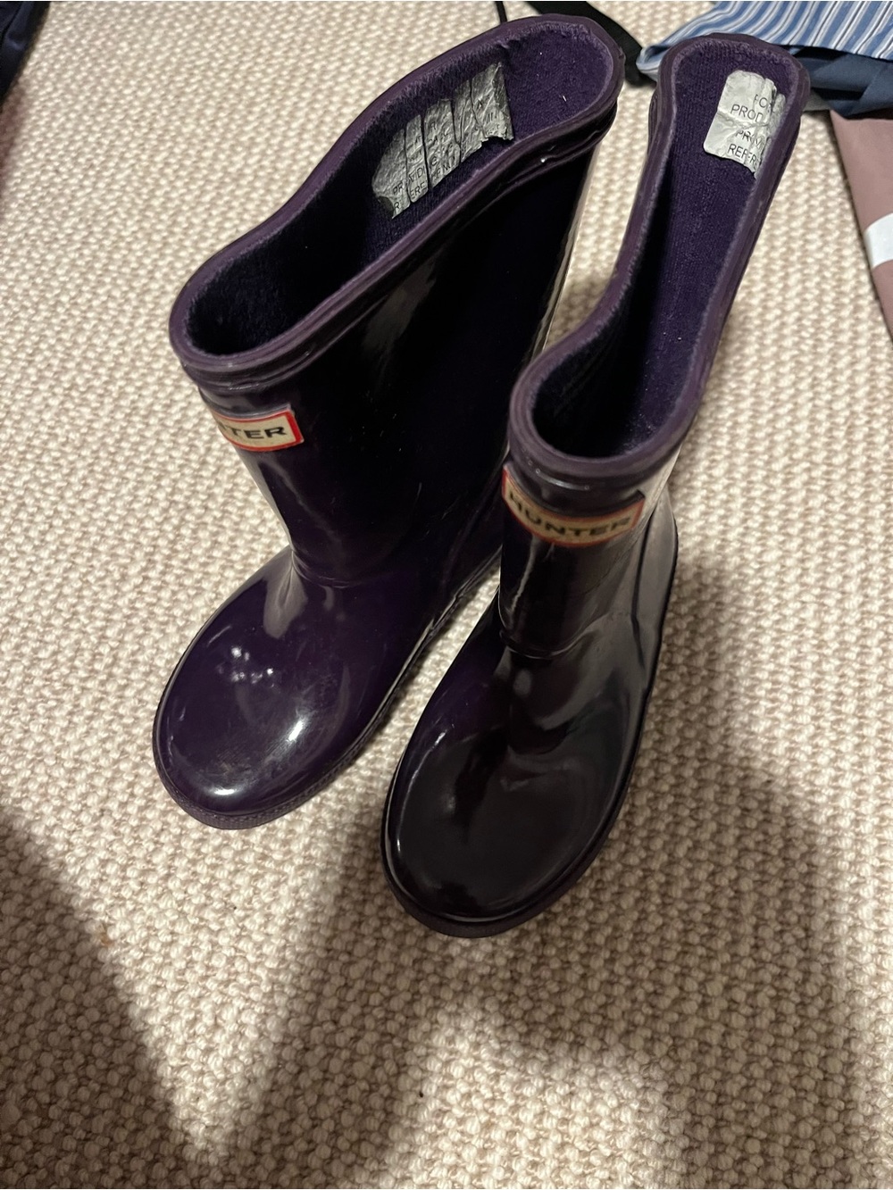 Hunter Kids Gloss Purple Rain Boots
